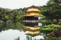 Japanese Deer Garden Temple surrounding by pond Royalty Free Stock Photo