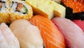 Japanese delicious sushi in the lunch box set Royalty Free Stock Photo