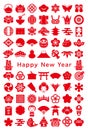 Japanese design icons. new year card.