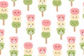 Japanese dessert Dango seamless pattern. Vector illustration Royalty Free Stock Photo