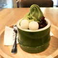 Japanese Dessert Green Tea Ice-cream Red Bean Mochi Matcha Sundae Crispy Corn Flakes Waffle Parfait Sweet Treats