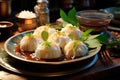 Japanese dessert mochi on a plate Royalty Free Stock Photo