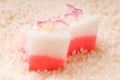 Japanese dessert, Mochi with rose Royalty Free Stock Photo