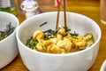 Japanese dish Donburi with chicken