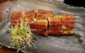 Japanese dish, grilled eels marinated with teriyaki sauce.