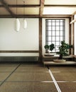 Japanese display Room and tatami mat flooring .3D Render