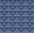 Japanese Dot Triangle Checkered Vector Seamless Pattern