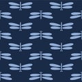 Japanese Dragonfly Vector Seamless Pattern