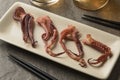 Japanese dried squid tentacle with vinegar flavor Royalty Free Stock Photo