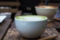 Japanese drink, Mat cha Latte Cup of green tea Royalty Free Stock Photo