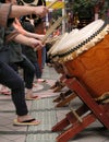 Japanese drums show-action detail Royalty Free Stock Photo