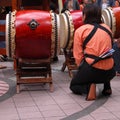 Japanese drums show moment Royalty Free Stock Photo