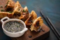 Japanese dumplings snack or side dish called Gyoza or Jiaozi in