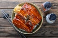 Japanese eel grilled with rice or Unagi don. Royalty Free Stock Photo