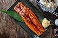 Japanese eel grilled or Unagi ibaraki. Royalty Free Stock Photo