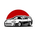 Japanese Exotic Sport Car. JDM Car Logo Sticker Emblem Vector Isolated