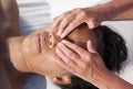 Japanese facial massage Royalty Free Stock Photo