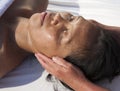 Japanese facial massage Royalty Free Stock Photo