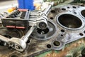 Disassembling the cylinder head to overhaul the engine Royalty Free Stock Photo