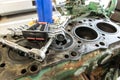 Disassembling the cylinder head to overhaul the engine Royalty Free Stock Photo