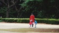 Japanese Family playing oudoor