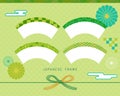 Japanese fan header matcha style vector illustration frame