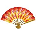 Japanese fan over white Royalty Free Stock Photo