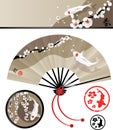 Japanese fan set Royalty Free Stock Photo