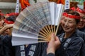 Japanese fan and women at Kanda Matsuri Royalty Free Stock Photo