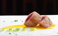 Japanese fine dining, Seared tuna steak called Sashimi Royalty Free Stock Photo