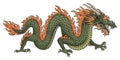 Japanese fire dragon emblem colorful