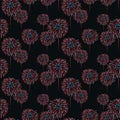 Japanese Fireworks Flower Vector Seamless Pattern