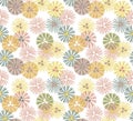 Japanese Fireworks Flower Vector Seamless Pattern