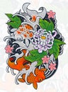 Japanese Fish Tatto design goldfish