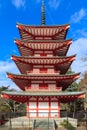 Japanese five stored pagoda near Fuji