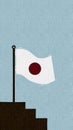 The Japanese flag or hinomaru is a white flag with a red circle in the middle