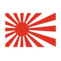 Japanese Flag. JDM Rising Sun Logo Sticker Emblem Vector Isolated Royalty Free Stock Photo