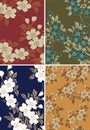 Japanese floral background Royalty Free Stock Photo