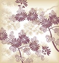 Japanese floral background Royalty Free Stock Photo