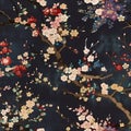 japanese floral seamless pattern with cherry blossom in bight color