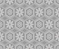 Japanese Flower Hexagon Diamond Vector Seamless Pattern Royalty Free Stock Photo