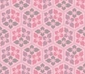 Japanese Flower Hexagon Mosaic Vector Seamless Pattern Royalty Free Stock Photo