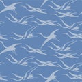 Japanese Flying Crane Bird Vector Seamless Pattern