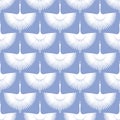 Japanese Flying Swan Motif Vector Seamless Pattern