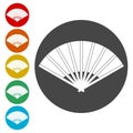 Japanese Folding Fan icon set - Illustration Royalty Free Stock Photo