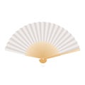 Japanese folding fan isolated on white background. Royalty Free Stock Photo