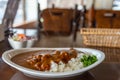 Japanese food beef curry with Japanese rice Royalty Free Stock Photo