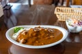 Japanese food beef curry with Japanese rice Royalty Free Stock Photo