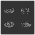 Japanese food chalk icons