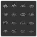 Japanese food chalk icons